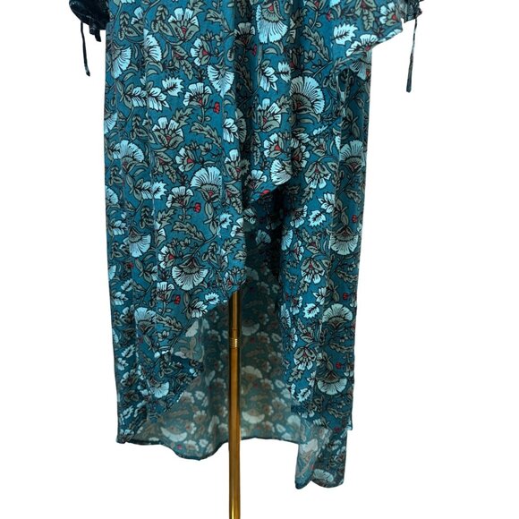 NWT Band of the Free XS Bohemian Long Sleeve Maxi Dress Teal Floral Print - Picture 10 of 13